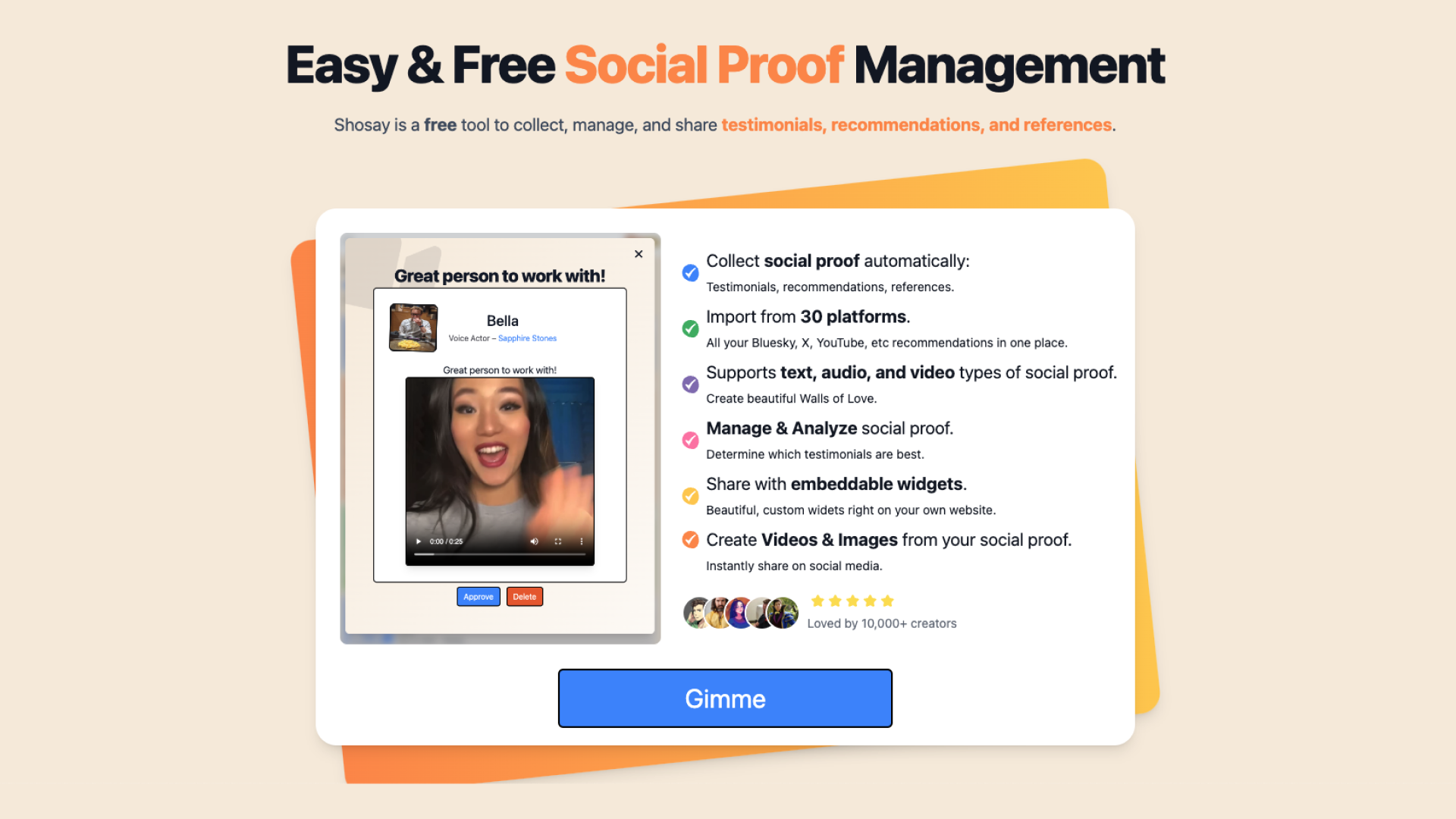 AI Powered Free Social Proof Management - Testimonials, References, Recommendations - AItrendytools